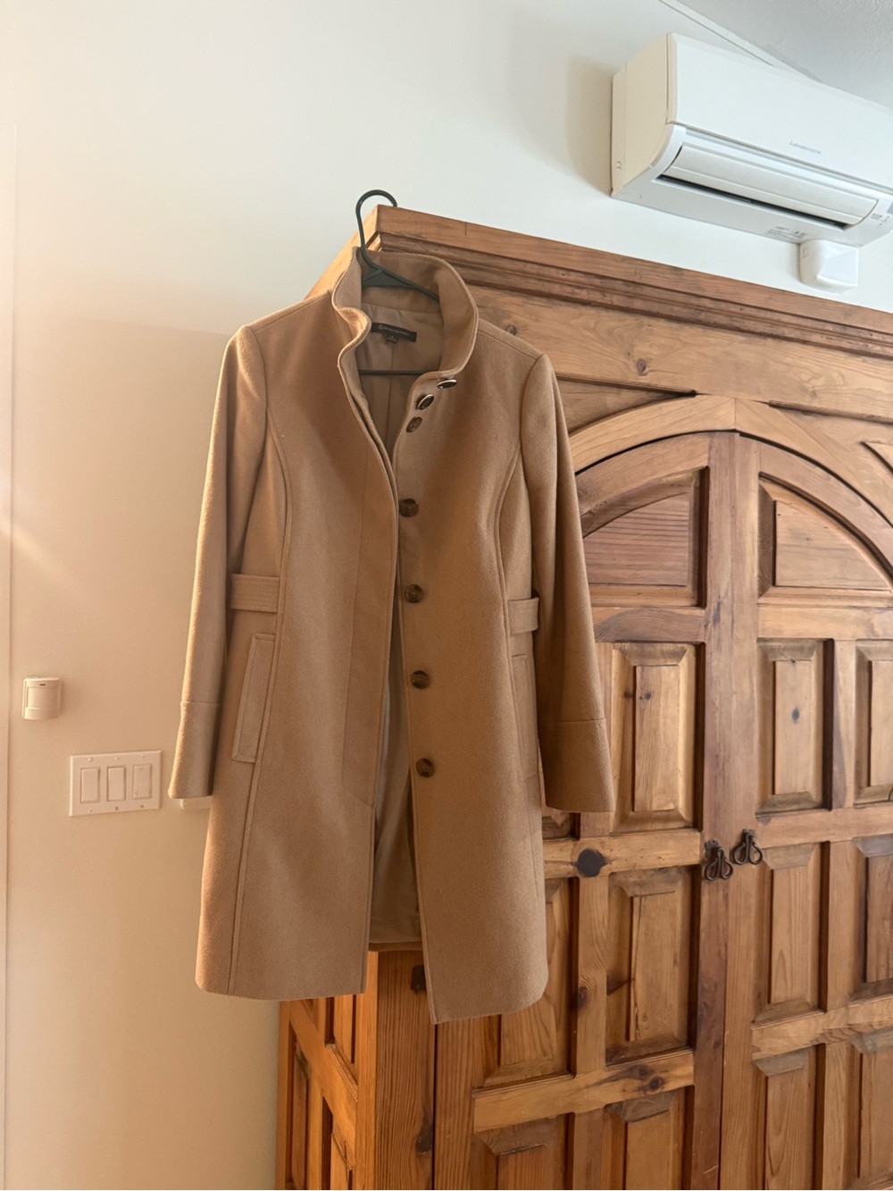 Brooks Brothers Camel Stand-Collar Wool-Blend Coat